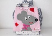 Kinderrucksack Maus (rosa) mit Name