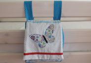 Pyjamatasche, Bett-Utensilo Schmeterling-türkis 