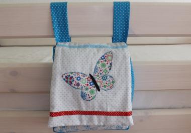 Pyjamatasche, Bett-Utensilo Schmeterling-türkis 