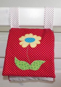 Pyjamatasche, Bett-Utensilo Blume-rot 