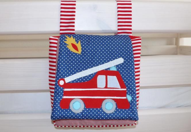 Pyjamatasche, Bett-Utensilo Feuerwehrauto 